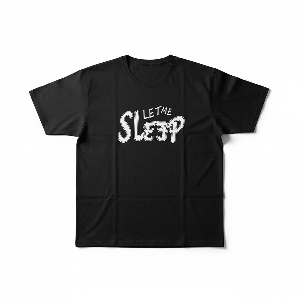 New! Black 'Let Me Sleep' Short-Sleeve Pajama Set with Black & White Plaid Pants - Picture 2 of 7